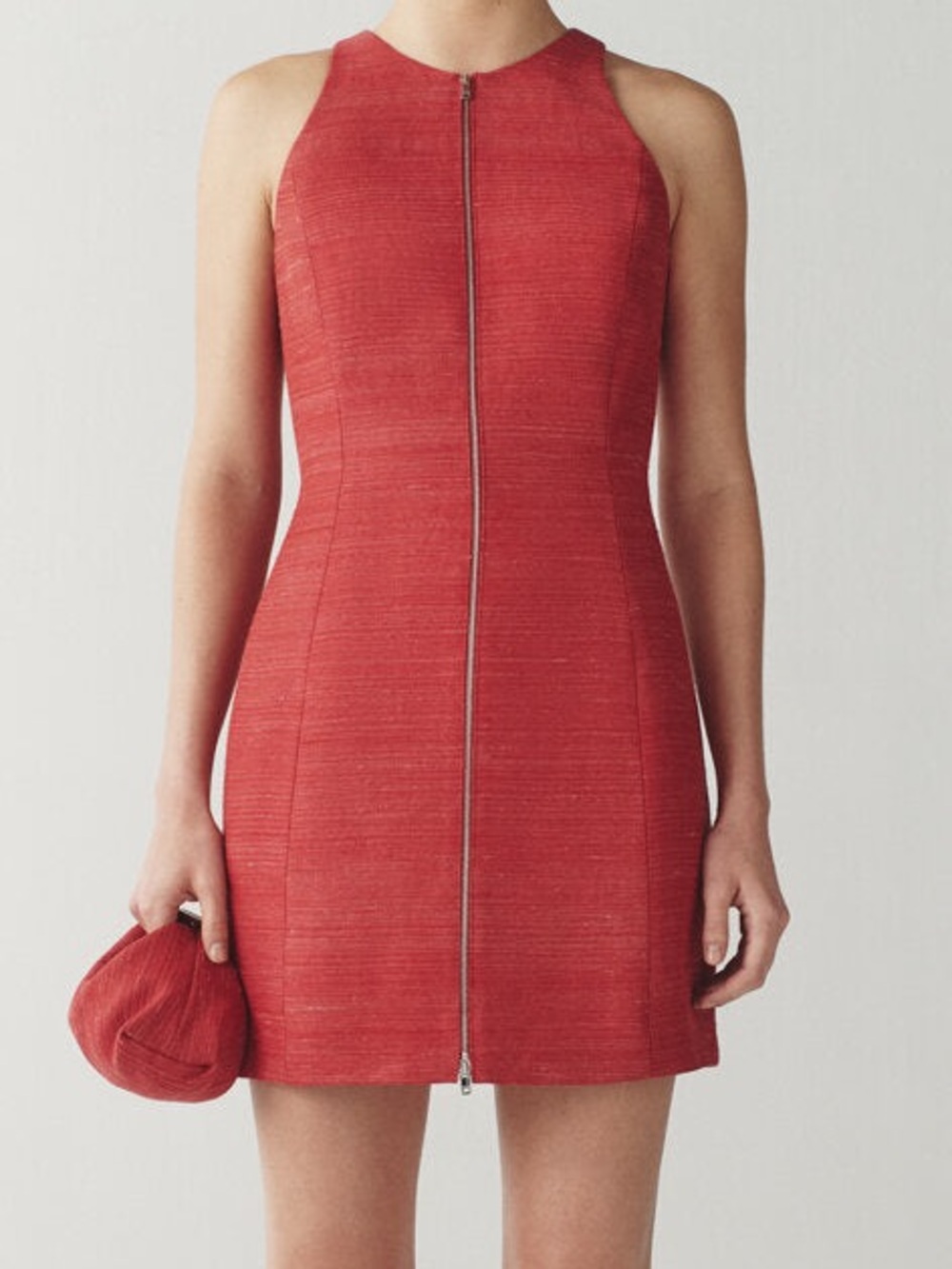 ATTERSEE Red Zip-Front Mini Dress